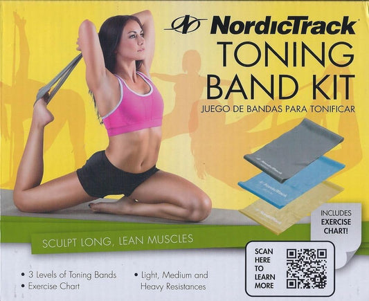 NordicTrack toning band kit - 3 levels in one kit light , Medium & Heavy Resistance