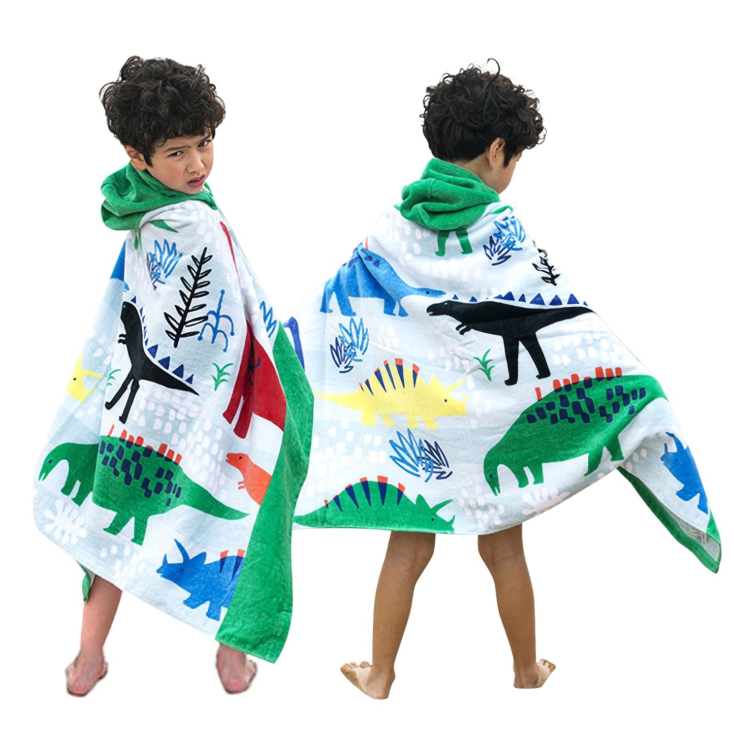 Bavilk Kids Bath Towels, Kids Towel Girls Boys Hooded Beach,Bathroom,Pool Swim Towels 30 × 50 INCH Large Size Ultra Absorbent Cute Cartoon Animal Full Vitality 100% Cotton Wearable Wrap for Child