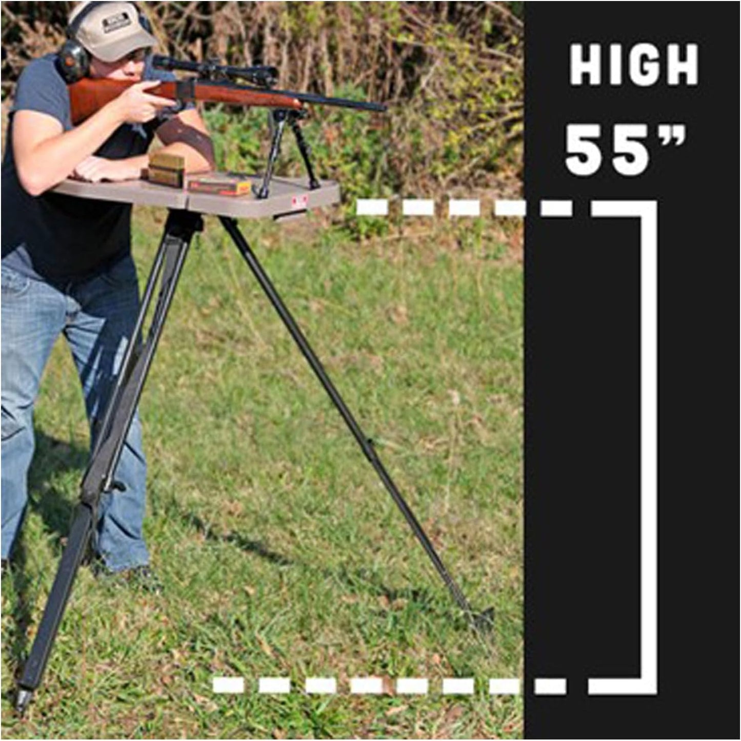 MTM HLST High-Low Shooting Table, USA Made, Dark Earth
