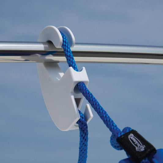 Taylor Made Products 1109 Boat Fender Hanger (Clip Rail Mount, Up to 1.25-Inch Rails) White