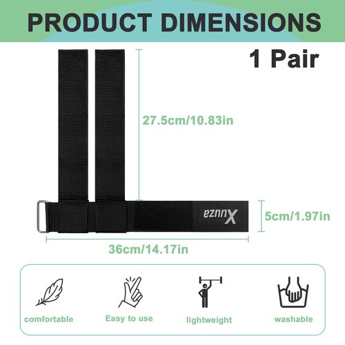 Xuuza 2 Pack Weight Tibialis Trainer, Dumbbell Tib Bar Ankle Leg Extension Strap For Strengthening Hips, Legs, Knees And Calf, No Slipping, Adjustable, Strength Training For Women Men (Black)