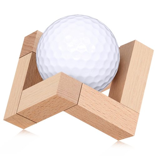 Lineshading 1 Pcs Golf Ball Display Stand 1.97 Inch Wooden Golfball Display Case Baseball Rack Holder for Souvenir Collections Tabletop Decor Men Golf Enthusiasts