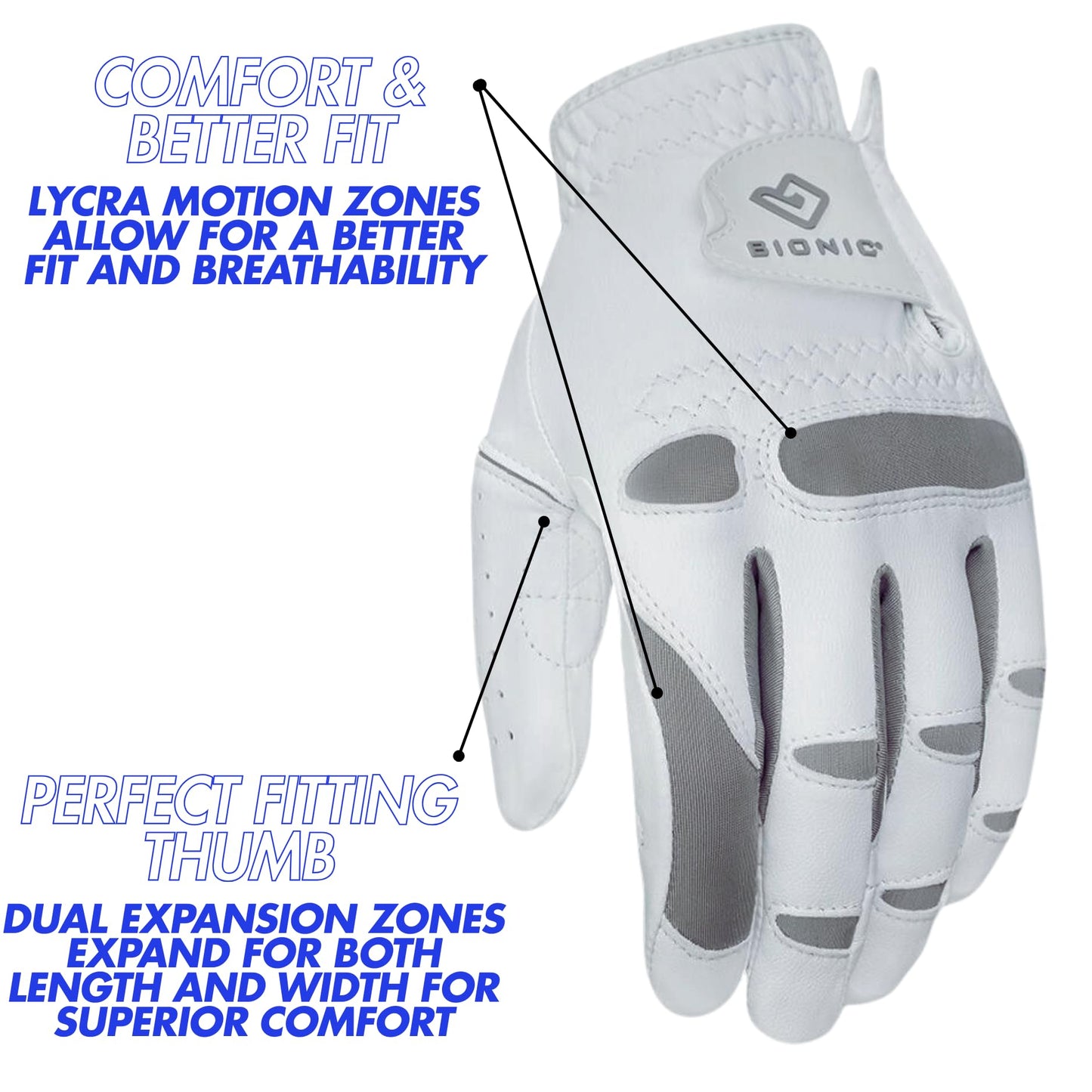 Bionic Men's Performance Grip Pro Premium Leather Golf Glove (2X-Large, Left)