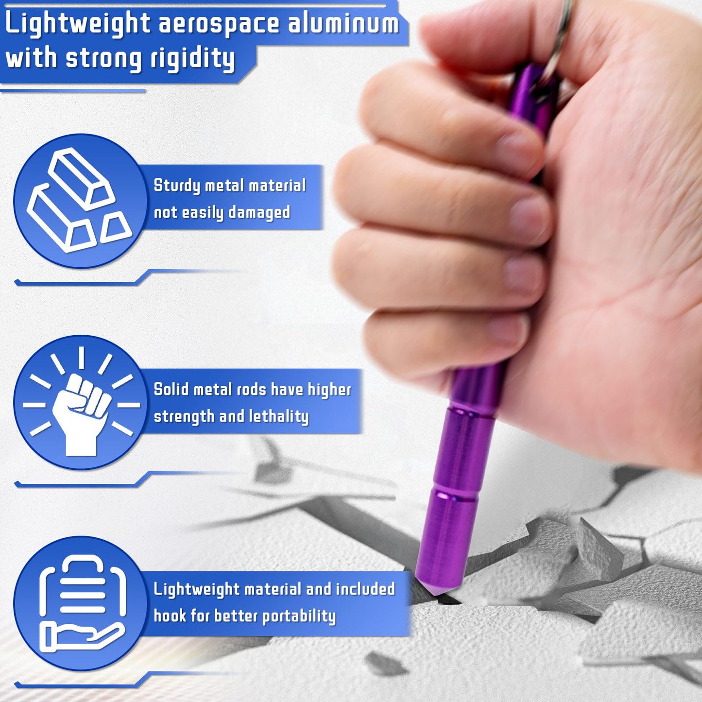 7Pcs Safety keychain Set Protection Keychain, Aluminum Keychain Keychain Set, Tactical Glass Breaker Tool, Self Defense Weapon for Women Ladies Girls (colorful)