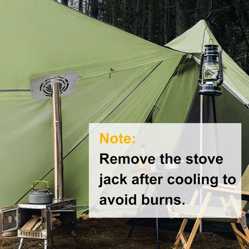 AYAMAYA DIY Hot Tent Stove Jack - Stainless Steel Clip-On Stove Jack with 2.8" Chimney Hole for Canvas Bell Yurt Tents, Hassle-free Fireproof Tent Protector for Winter Camping - 7.5" x 9.8"