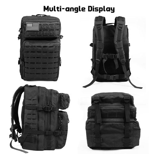 TUOWEI New Military Tactical Backpack - Large 45L Army 3 Day Assault Pack Molle Bag Daypack Hiking Trekking Rucksack for Men Women