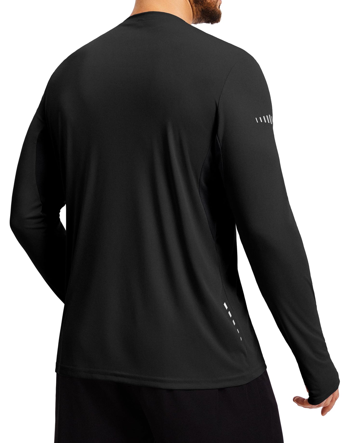 DAXIANG Men's UPF 50+ Sun Protection Long Sleeve Rash Guard UV Hiking Running Athletic Fishing Quick Dry Lightweight T-Shirt L Black