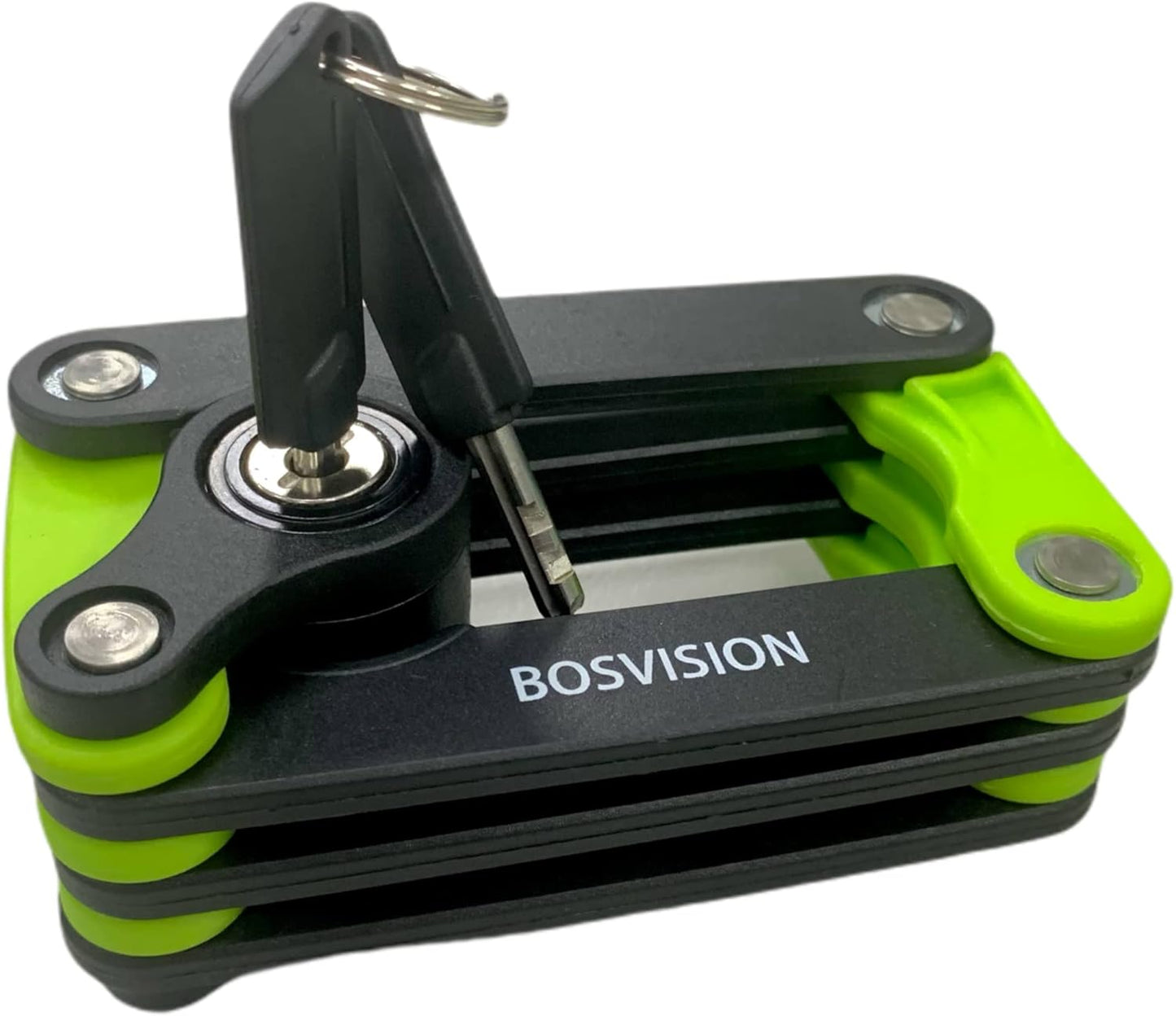 [Bosvision] Folding Bike Lock – Heavy Duty Anti-Theft Bicycle Lock with 12 Hardened Steel Bars (30.7” / 78cm), 2 Disc Keys & Mount Bracket – Compact, Drill-Resistant, Frame-Safe