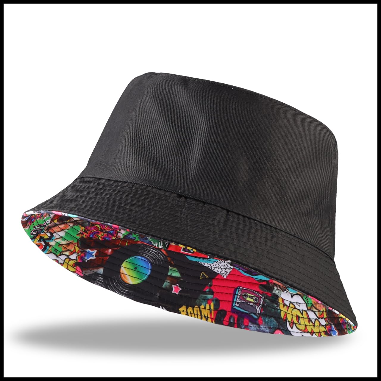 JAZTAKU Retro 80s 90s Bucket Hats for Women Men Rave Festival Hat Party Outfit for Women Men Fisherman Sun Hat