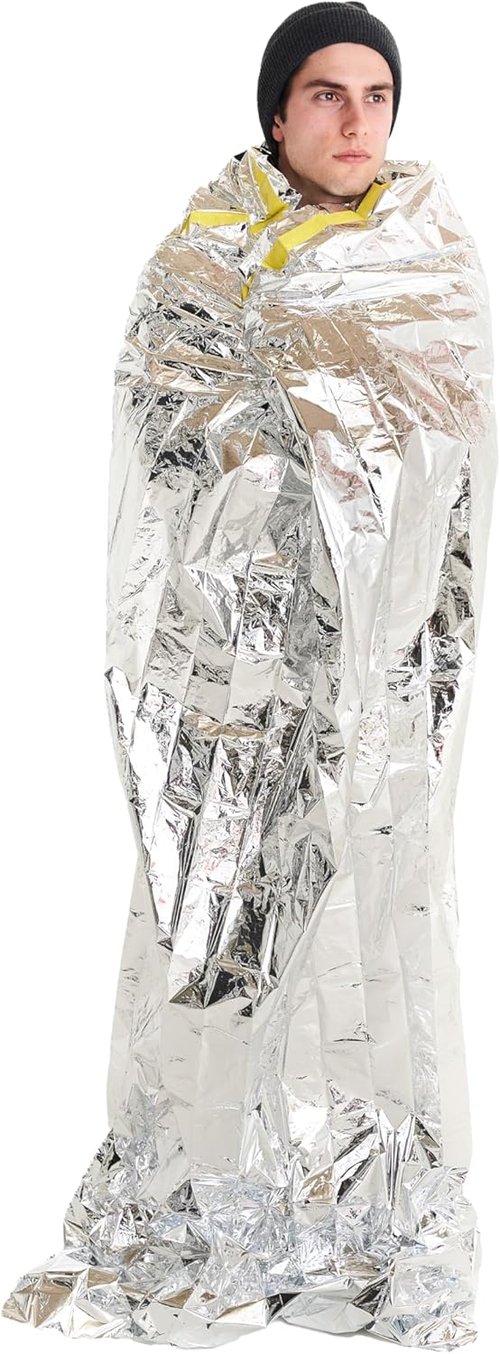 Coghlan's Thermal Blanket – Heavy-Duty Aluminum Foil with Polyethylene Backing, Reinforced Grommets, Windproof and Waterproof for Heat Retention, Emergency Signaling, Camping, and Outdoor Survival