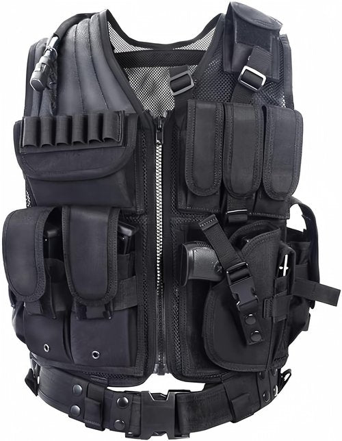 vAv YAKEDA Tactical Vest Outdoor Ultra-Light Breathable Training Airsoft Vest Adjustable for Adults (Black)