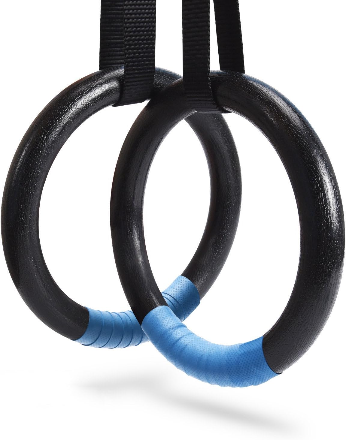PACEARTH Gymnastic Rings 1100lbs Capacity with 14.76ft Adjustable Buckle Straps Pull Up Exercise Rings Non-Slip Rings for Home Gym Full Body Workout
