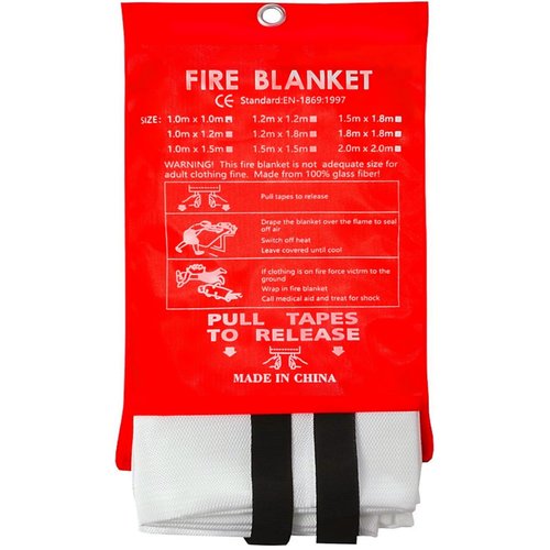 SHJYKRU Fire Blanket 40"x40" - Reusable Emergency Fire Suppression for Kitchen, Grill, Home, Camping,Car,Fireplace, School, BBQ & Office (1 Pack)