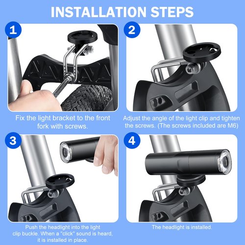 Center Fork Bicycle Headlight Bracket Clamp Accessories for Outdoor Cycling, B03S01