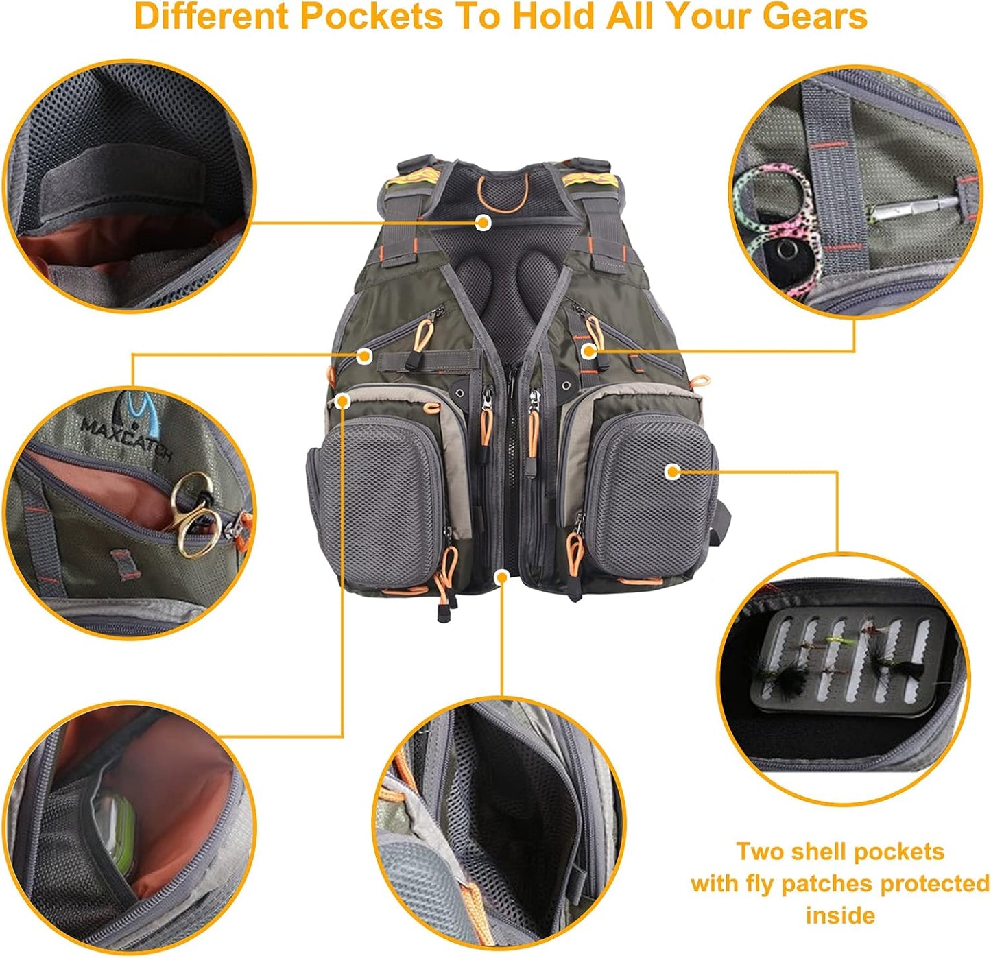M MAXIMUMCATCH Maxcatch Fly Fishing Vest Pack for Men and Women Adjustable Outdoor Fishing (Vest/Sling Pack/Backpack)