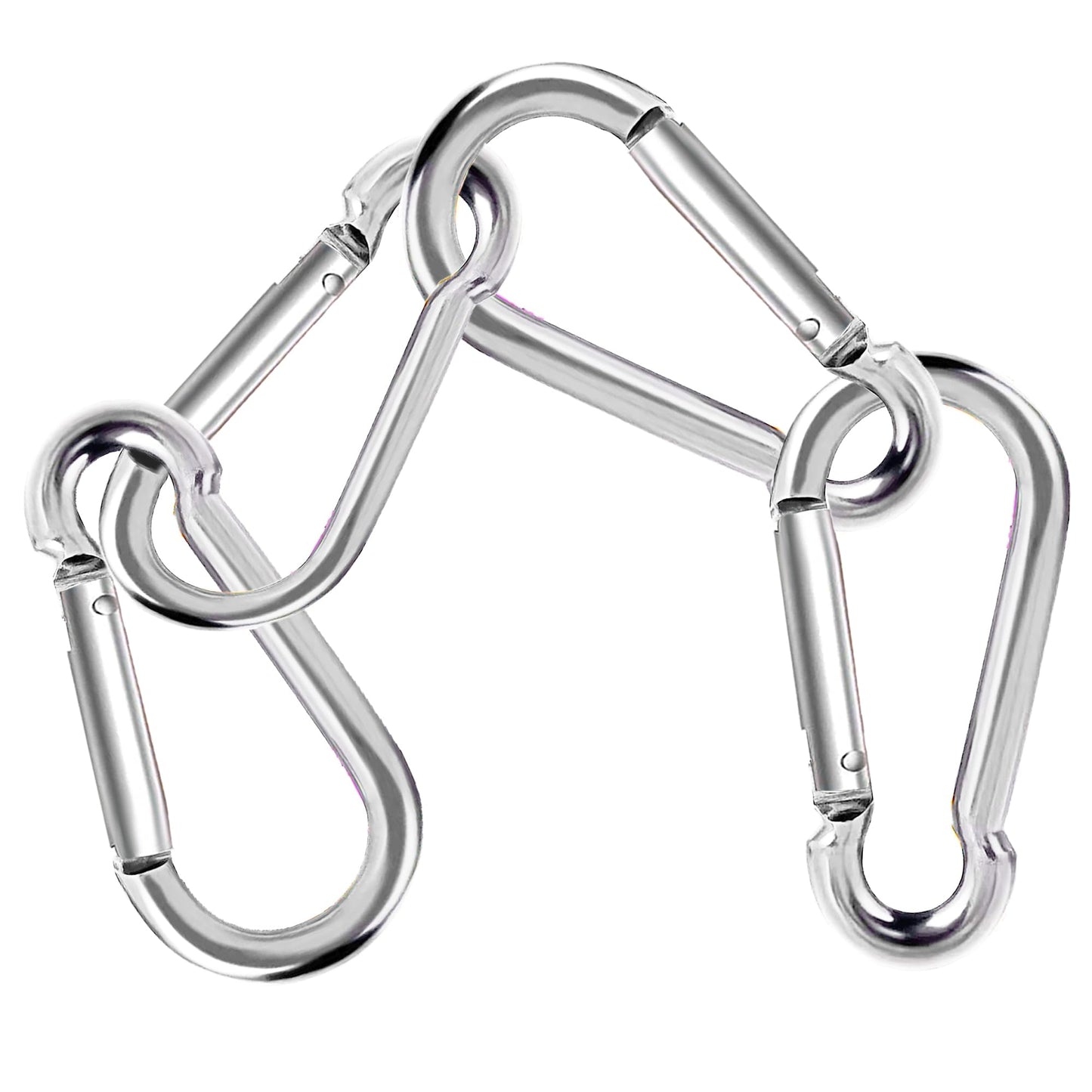 6Pcs Carabiner Clip, 3" Caribeaner Large Aluminum Heavy Duty Carabeaner Clips, Spring Snap Hooks for Keychain Clip with 6 Pcs Keyring for Outdoors, Camping, Hiking, Fishing, Home Gym -Assorted