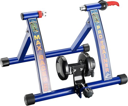 Max Racer PRO 7 Levels of with Smooth Magnetic Resistance Bicycle Trainer Allows You to Work Out with Your Bike