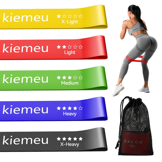 Kiemeu Mini Loop Resistance Bands for Working Out Legs, Elastic Stretch Bands for Exercise Loop Bands, Rubber Exercise Bands for Physical Therapy and Rehab, 6 cm Upgraded Version