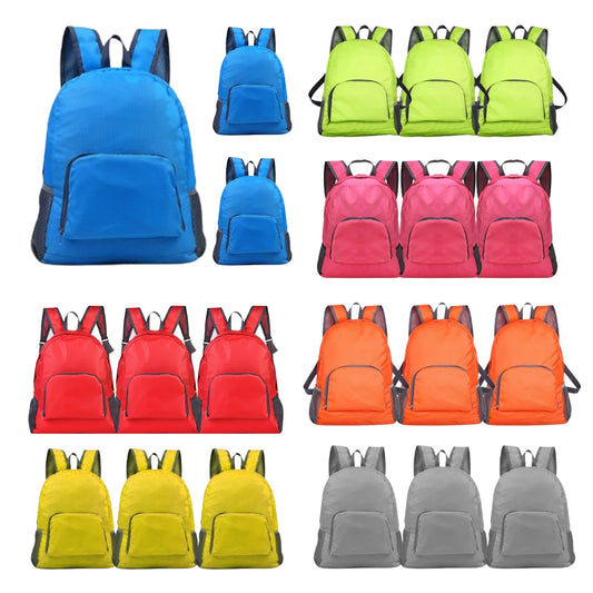 Hyuetrsa 21 Pcs Backpacks in Bulk 17 Inch Foldable Lightweight Backpack Outdoor Travel Book Bag Large Capacity Colorful Classic Back Packs for Adults(7 Colors)
