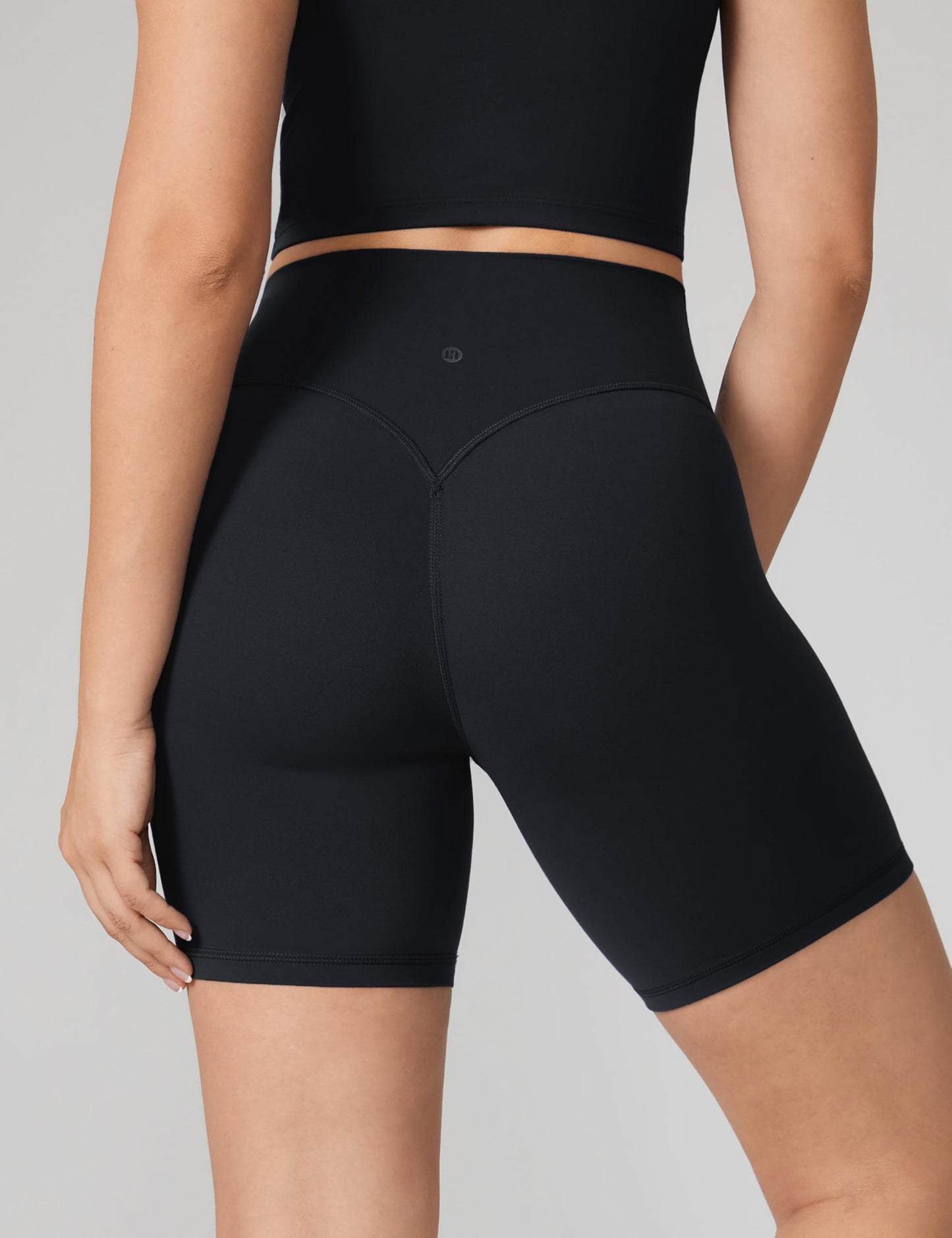 UNISSU Hugcurve No Front Seam High Waisted Workout Biker Shorts for Women 6 Inches Tummy Control Buttery Soft Yoga Pants Gym Black Small