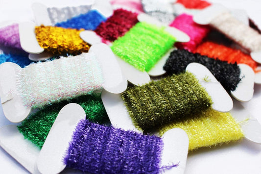 24 Cards 10m/Card Fly Fishing Tinsel Chenille Crystal Flash Line Nymph Streamers Lure Making Fly Tying Materials