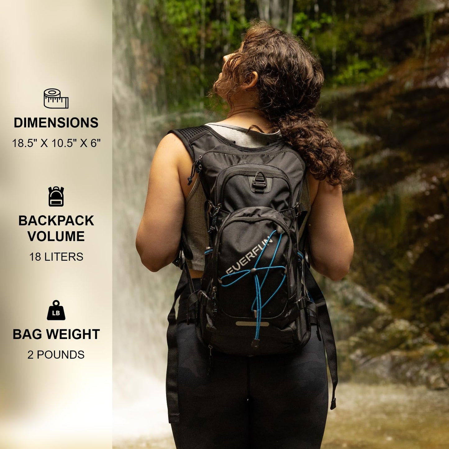 EVERFUN Hiking Hydration Backpack and Water Bladder 3-Liter Bargain Combination