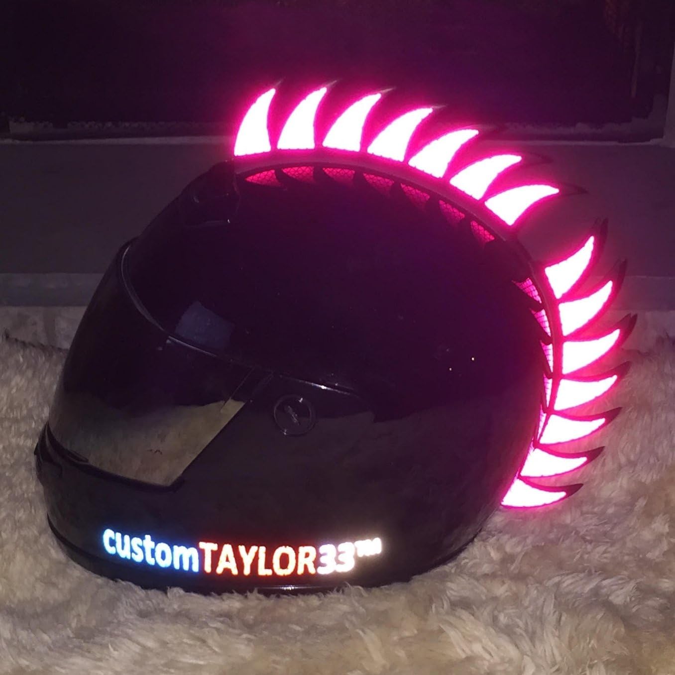 customTAYLOR33 Engineering Grade Reflective Warhawk/Mohawk Decals (Rubber Warhawk & Helmet not Included) Many Colors (Black)