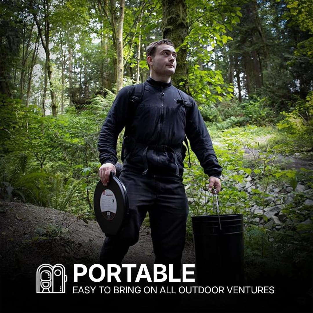 72 HRS Premium Portable Camping Toilet Seat with Lid for 5 Gallon Buckets, Outdoor Camping, Hiking, Emergencies - Perfect for Emergency Preparedness, Backcountry, Car, Boat, Road Trips (No Bucket)