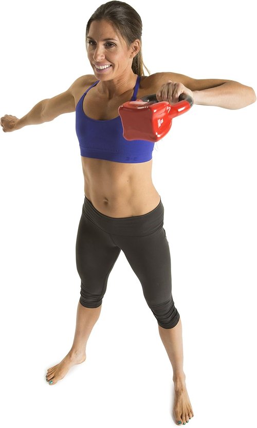 Contoured Single Vinyl Coated Kettlebell With Training Dvd by GoFit