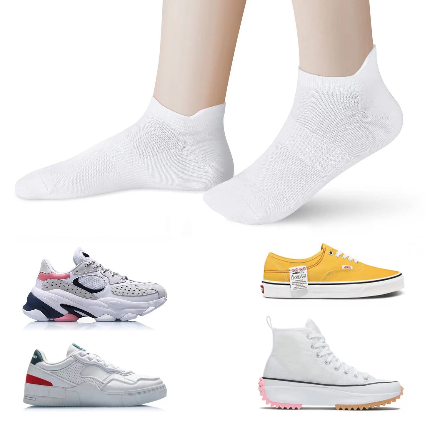 ATBITER Ankle Socks Womens and Men Thin Athletic Running Low Cut No Show Socks With Heel Tab 6/12-Pairs