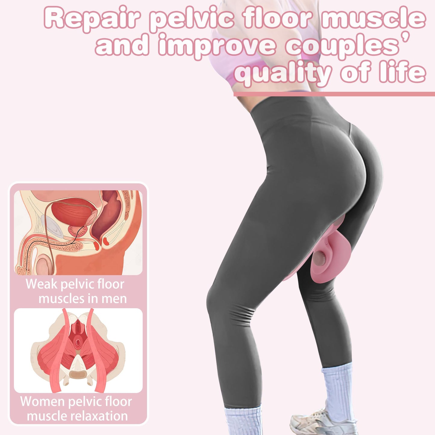 Aiyazhi Inner Thigh Exerciser kegel Exerciser Pelvic Floor Muscle Toner for Women, Leg Workout Exercise Equipment Device HIPS Pelvis Buttock Trainer abductor Machine kegal excersize
