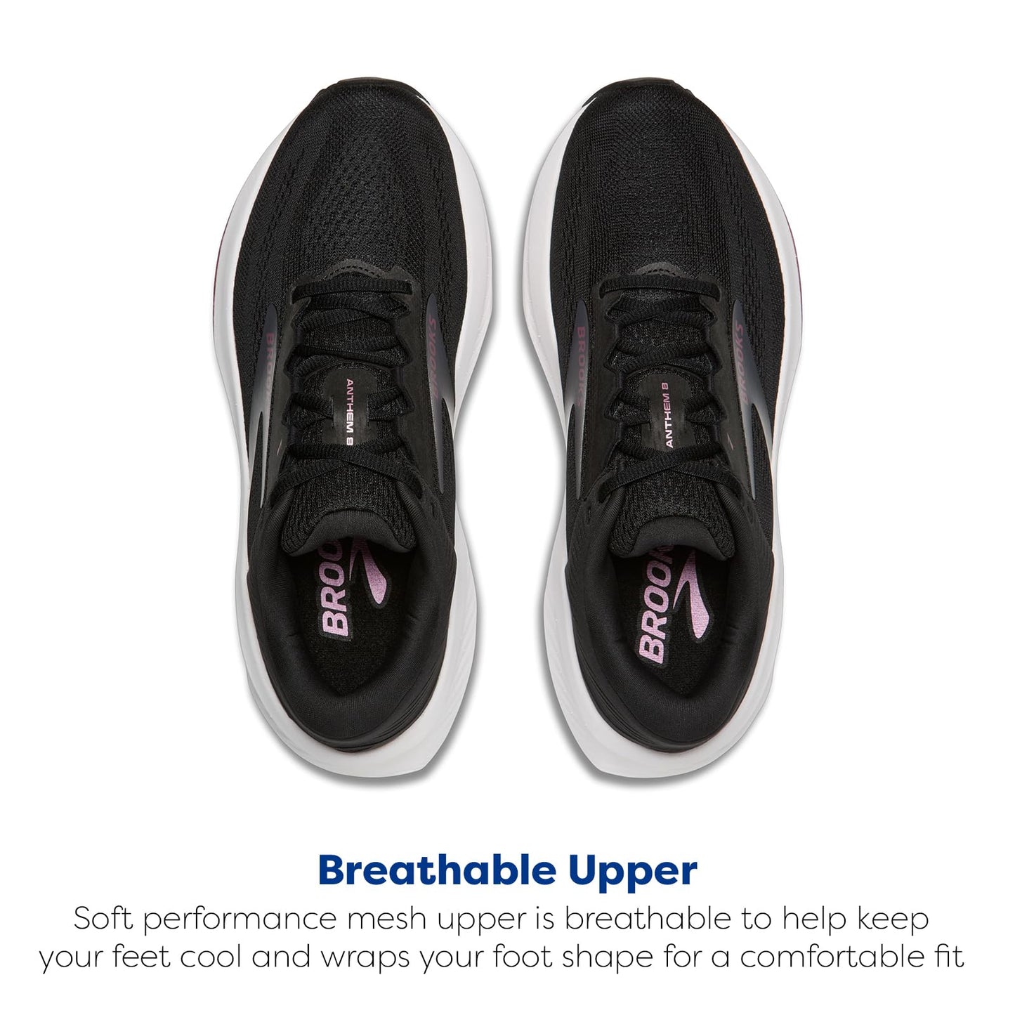 Brooks Women’s Anthem 8 Neutral Running Shoe - Black/Ebony/Metallic - 9 Medium