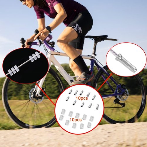 Ciomszan 10PCS Bicycle Brake Cable, Bike Derailleur Shifter Cables,Front and Rear Brake Lines Shift Cable Kit for Shimano Sram Road Mountain Bike (Just for Road Bike)