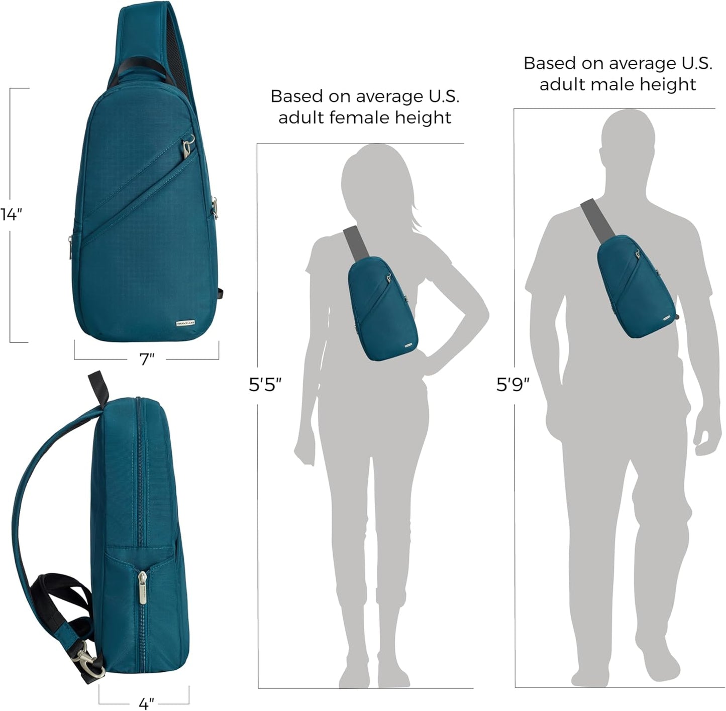 Travelon Anti-Theft Sling Bag for Travel & Daily Use - Classic Design, Secure & Stylish