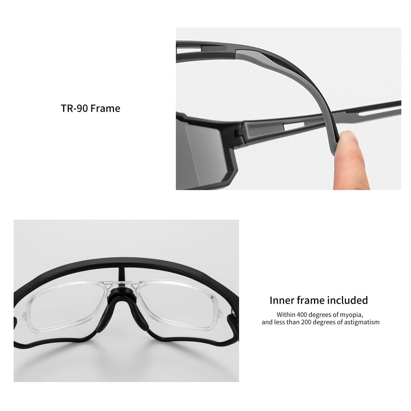 ALTALIST Photochromic Cycling Glasses, UV400 Protection Sports Sunglasses Eyewear Baseball Running Fishing for Men Women Youth,Pure Black Frame