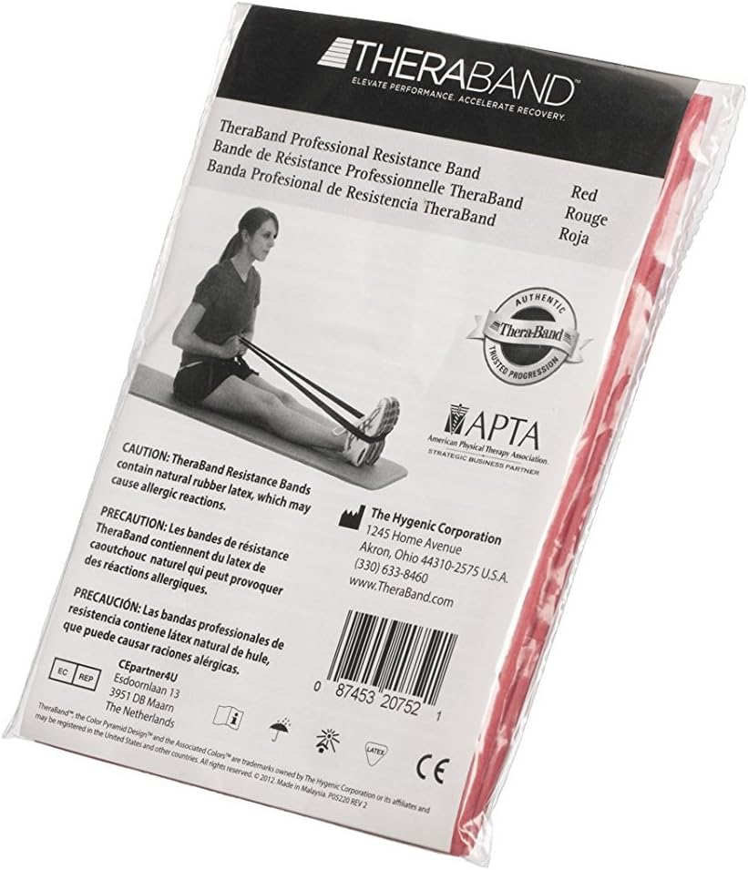 THERABAND Professional Resistance Bands - 5ft Latex Elastic for Home Workouts, Rehab & Pilates (15/30 Count)