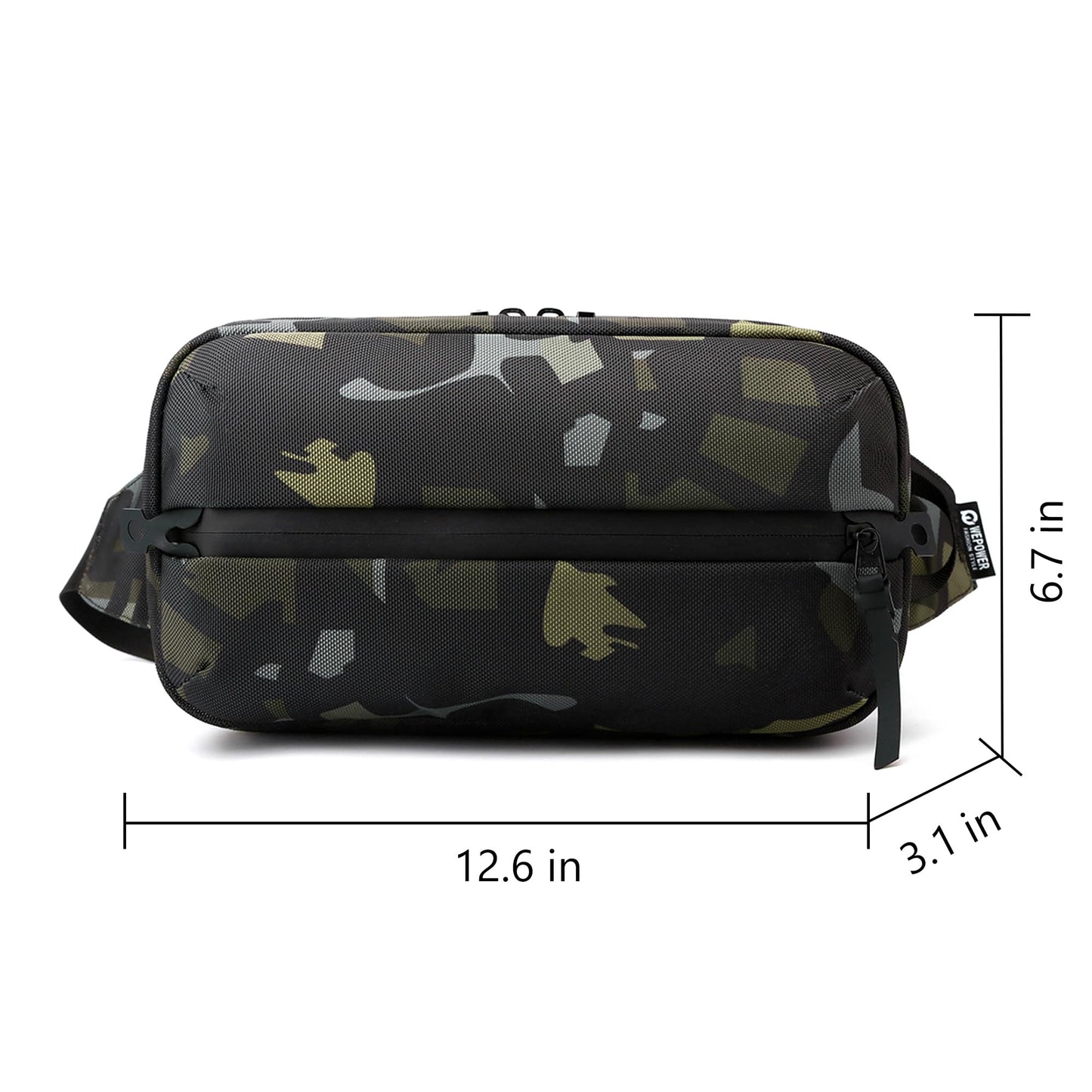 Adjustable Sling Bag for Men Women with Anti-theft Zipper,Multipurpose Crossbody Bags Chest Waist Belt,Water Resistant Fanny Pack Shoulder Hip Pack for Travel,Cycling,Work, Sport,Camo Green