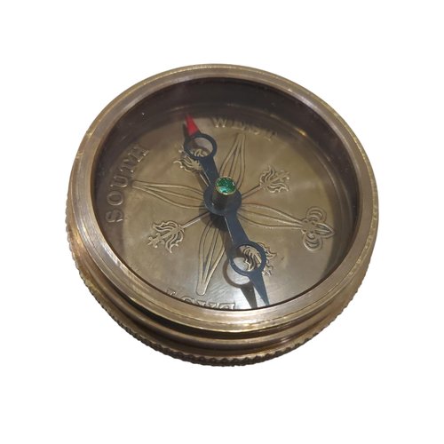 Dolchi Tolkien-Inspired Vintage Brass Compass with Leather Case - Magnetic Directional Compass for Navigation, Camping, Hiking, and Touring - 'Not All Who Wander are Lost' - Unique Gift