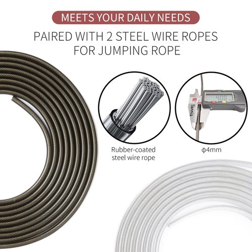 TOFEER Tangle Free Jump Ropes 2 Pack Adjustable Length Jump Rope for Women Men and Kids Lightweight Skipping Rope for Fitness Workouts Adult Jumping Rope with Comfortable Handles