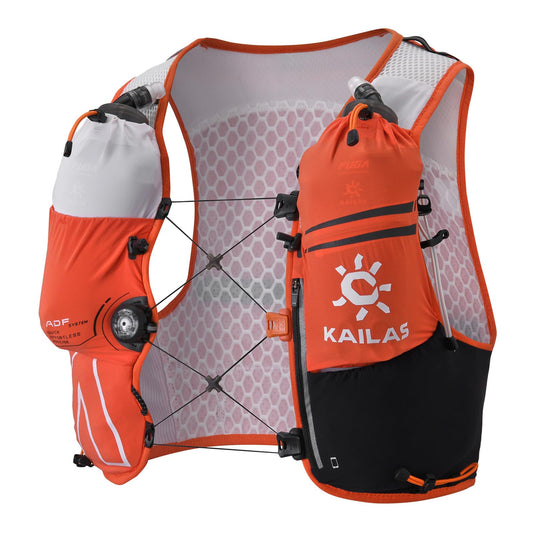 KAILAS FUGA AIR 8 Ⅳ Running Hydration Vest Hydration Pack Lightweight with Two TPU Water Bladders for Women Men Trail Cycling Hiking FUGA Orange L