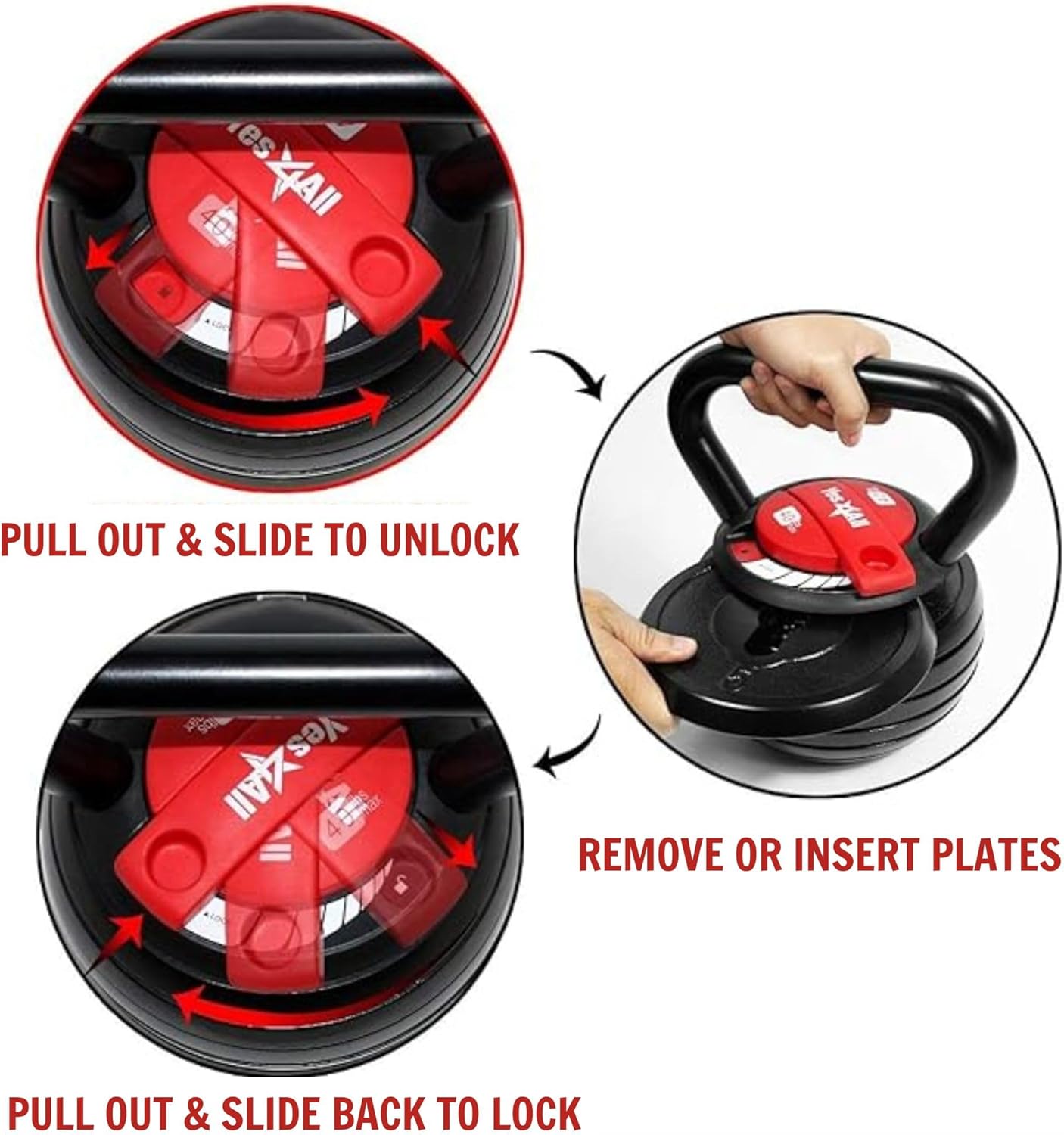 Yes4All Powder Coated Cast Iron Kettlebell Strength Training Kettlebells Weight Set for Full Body Workout, Home Gym