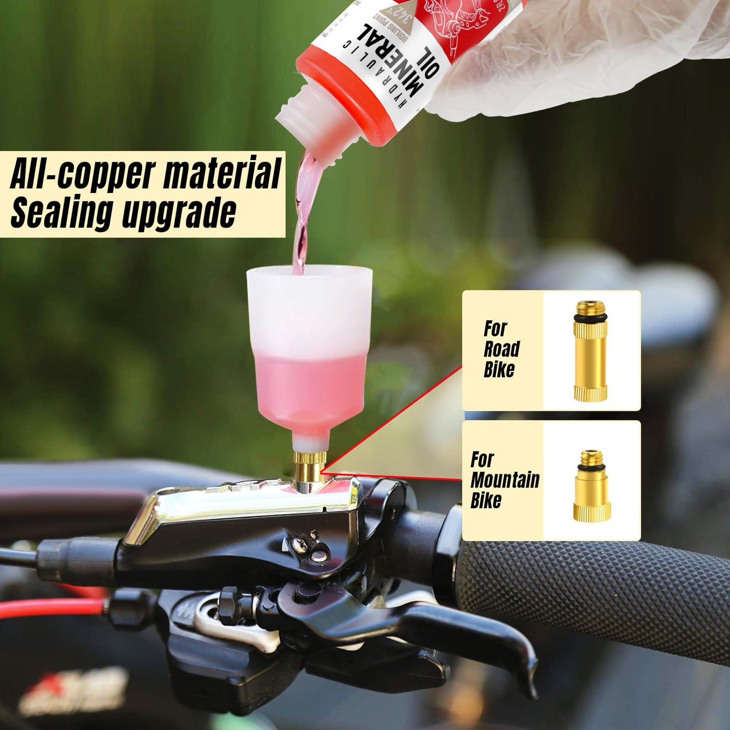 HYHJMISTY Brake Bleed Kit for Shimano Hydraulic Brakes with 180 ml Mineral Oil Brake Fluid, Bike Brake Bleed Kit for Shimano Mountain/Road Bike Brake
