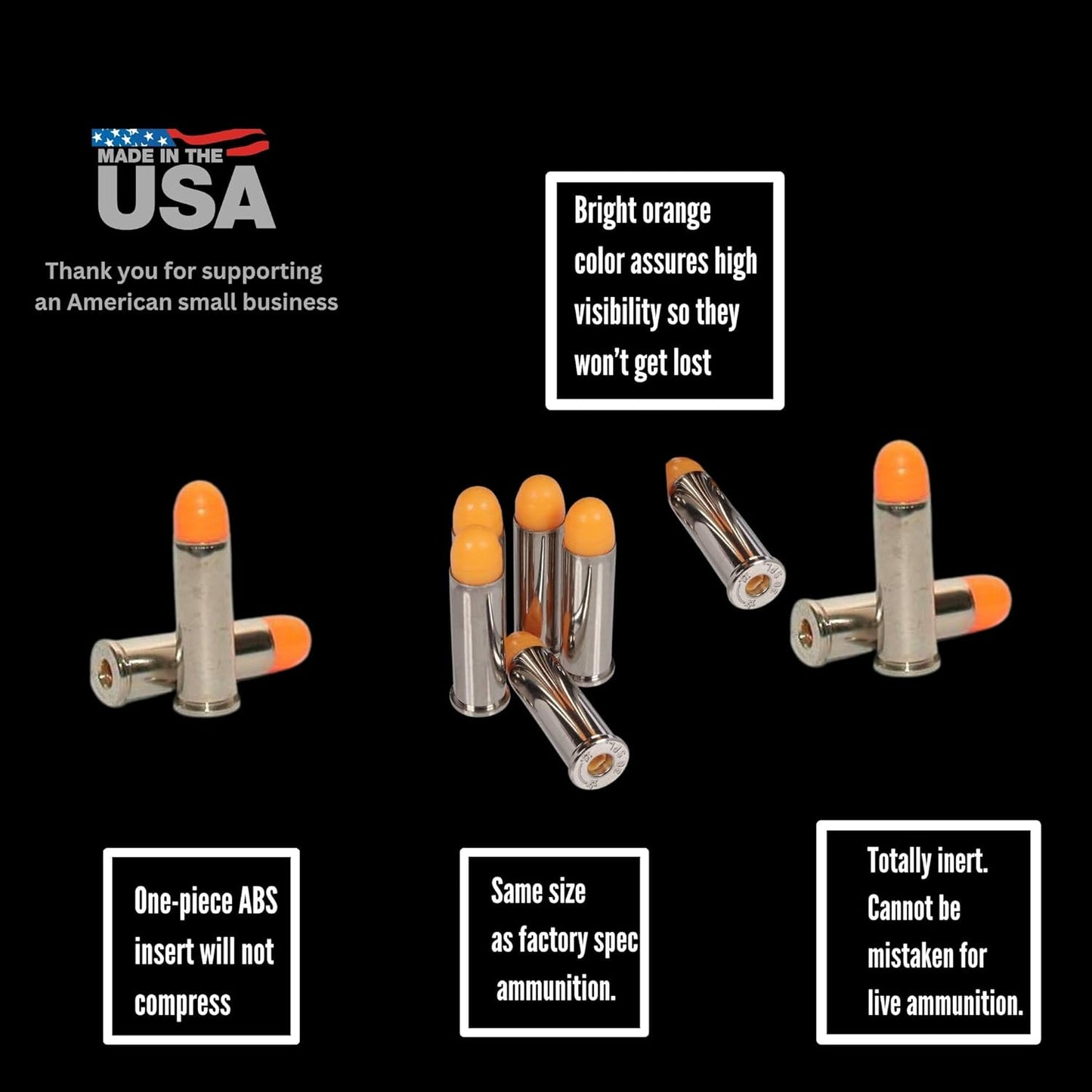 ST Action Pro 38 Special Dummy Rounds – Orange Safety Trainer Dummy Rounds, Reusable Dry Fire Training Ammunition (5-Pack) for Gun Owners