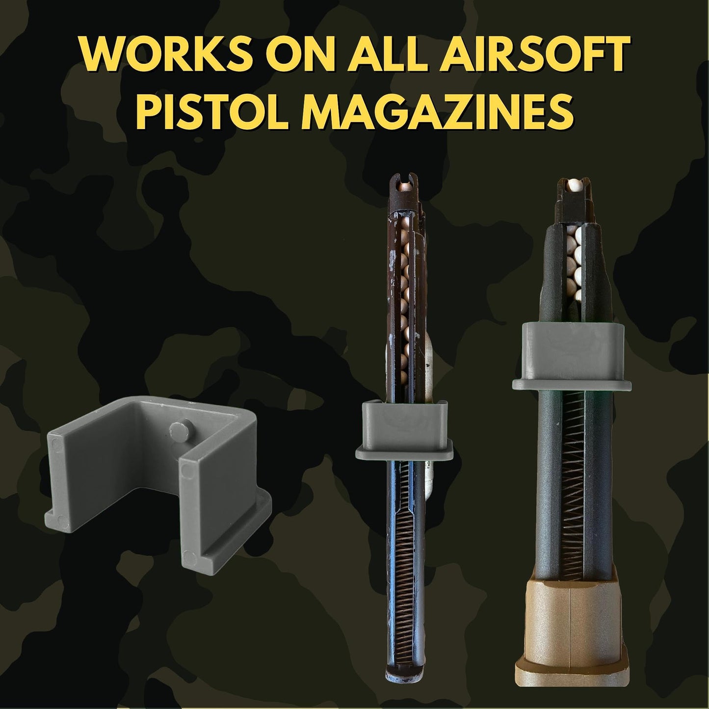 Airsoft Speed Loader for Pistol Magazines Quick and Easy Reload (Gray)