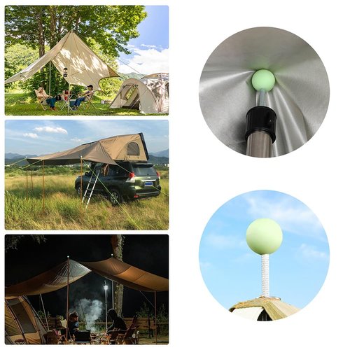 ZYAMY 5pcs Tent Pole Lightning Cap, Tent Building Pole Connector, Anti Puncture Ball for Camping and Hiking, TPR Rubber Cap for Outdoor Use