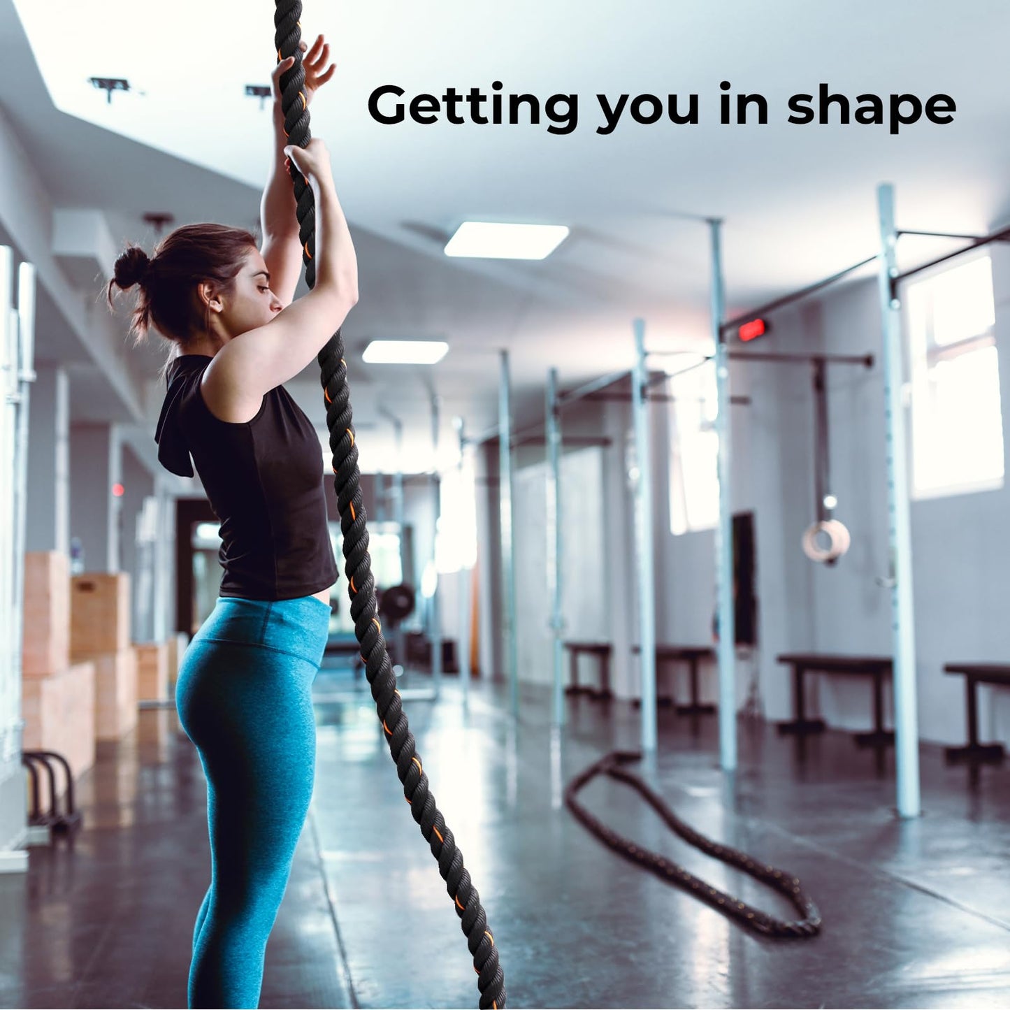 Glitenniy Climbing Rope Black 13.2ft Gym Climbing Rope for Fitness and Strength Training, Rock Climbing and Home Workouts Adult Climbing Rope Kids Outdoor Climbing Rope or Home Indoor Climbing Rope