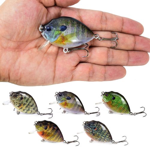 YIWENG Fishing Lure, 5PCS Fishing Lures 6cm 15g Mini Wobbler Fishing Lure Artificial Hard Bait Crankbait with Tackle Box for Fish Bass Fishing Tackle