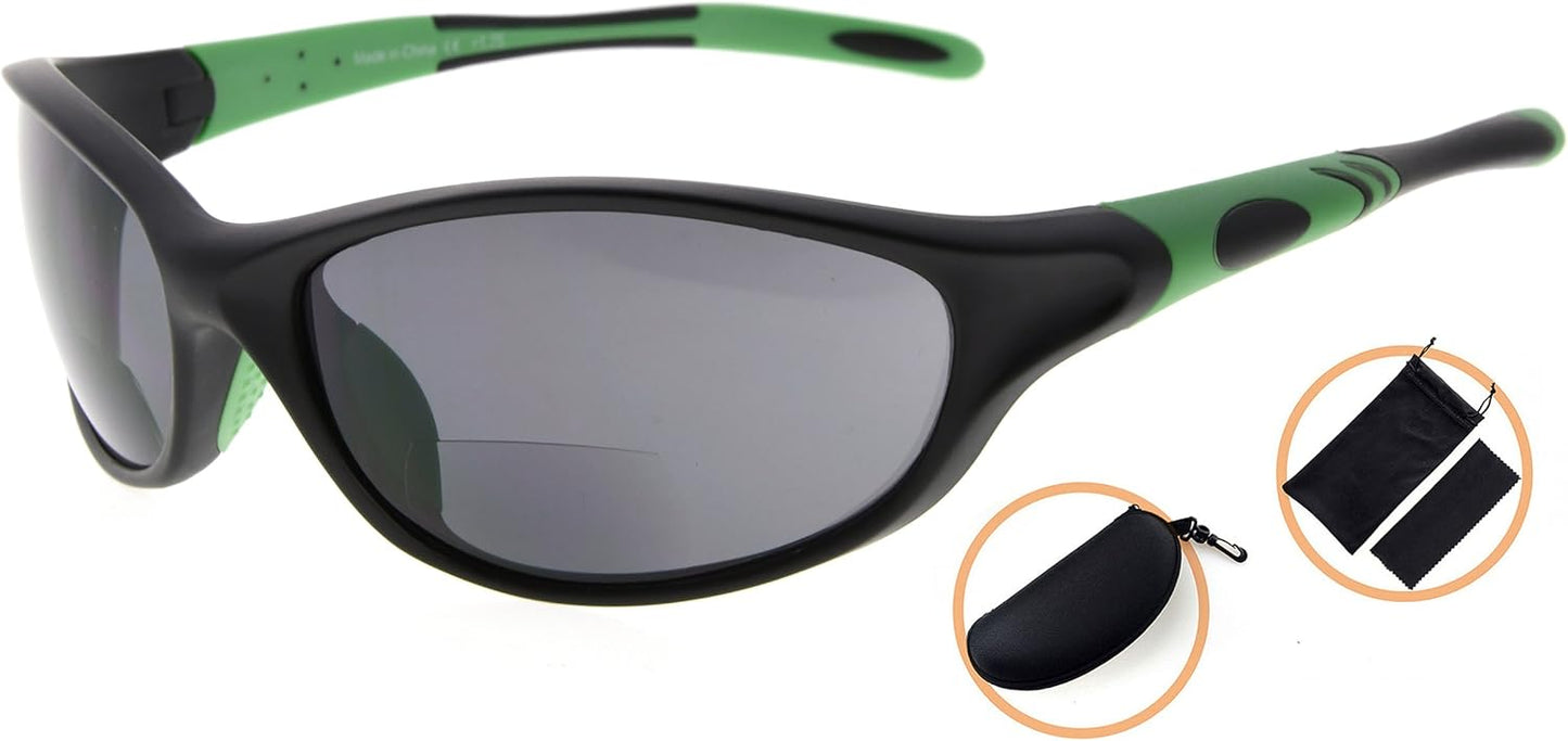 Eyekepper TR90 Frame Bifocal Sports Sunglasses Baseball Running Fishing Driving Golf Softball Hiking Sunshine Readers