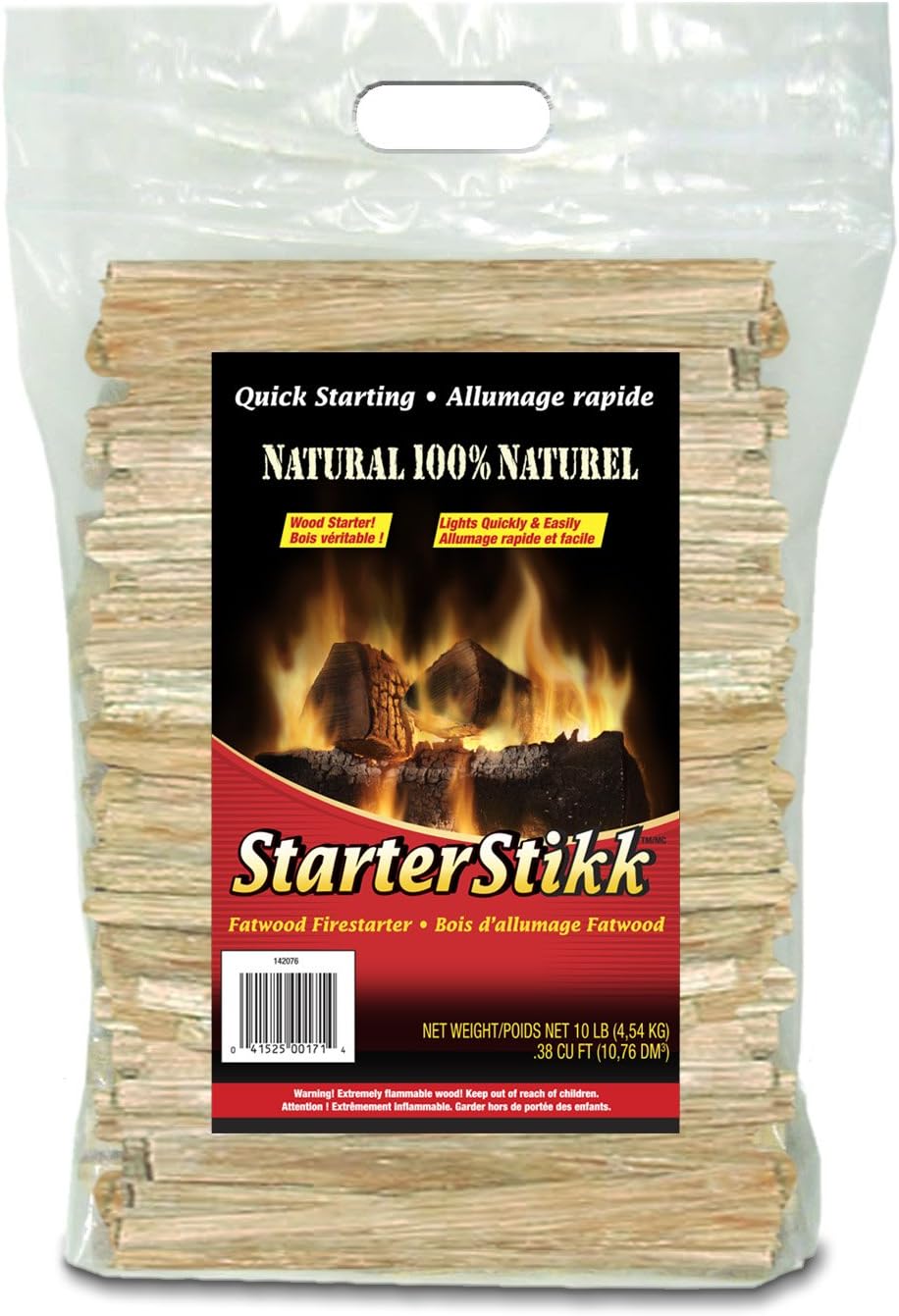 Pine Mountain, Fatwood StarterStikk, Natural Firestarting Sticks for Campfire, Fireplace, Wood Stove, Fire Pit, Indoor & Outdoor Use, 1.5 pound