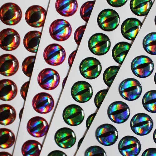 Tigofly 160 pcs 4 Colors 10mm 3/8" 4D Fish Eyes Frog Eye Sticky Fishing Lure Realistic DIY Crafts for Hooks Baits Fly Tying Materials